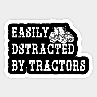 Easily Distracted By Tractors Sticker